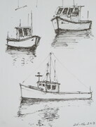 Maine Lobster Boat Sketches 1